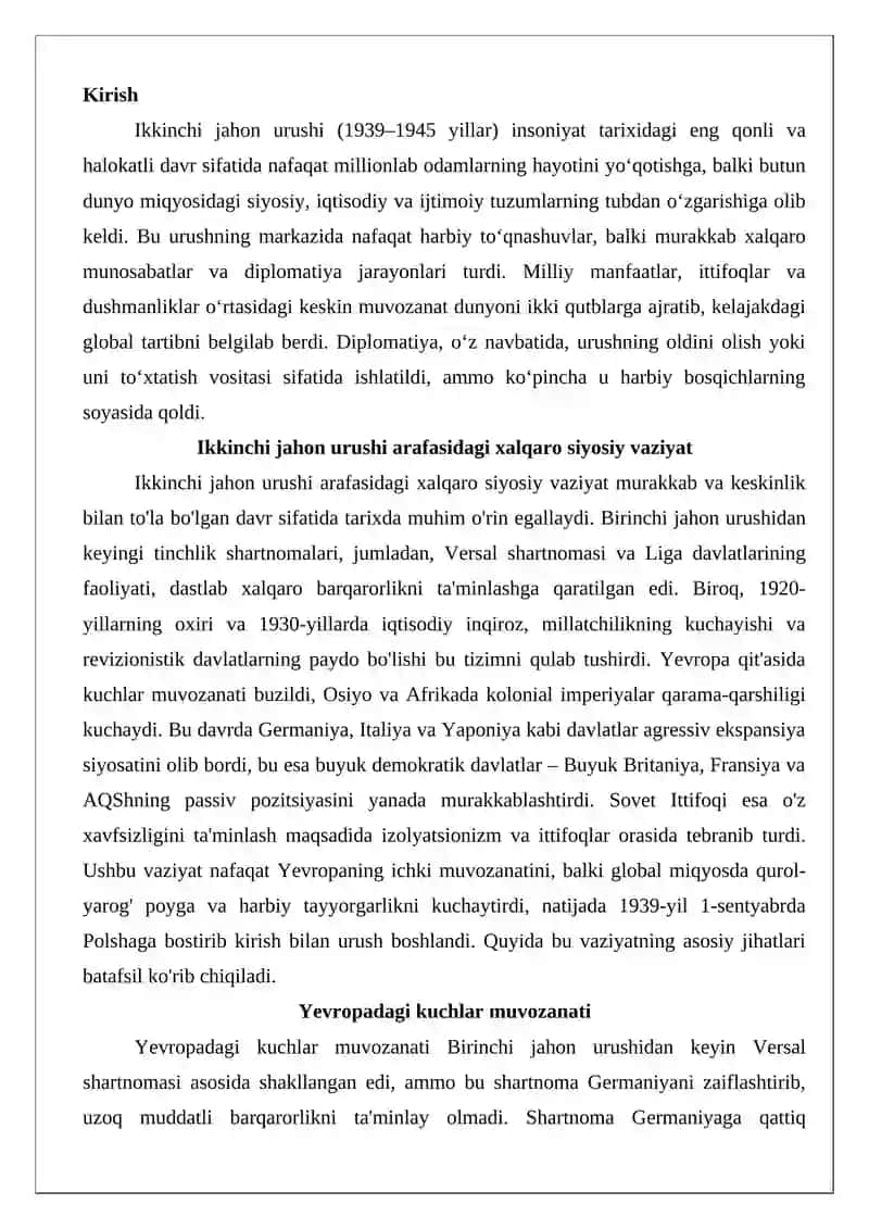 Ikkinchi jahon urushi yillarida xalqaro munosabatlar va diplomatiya 2