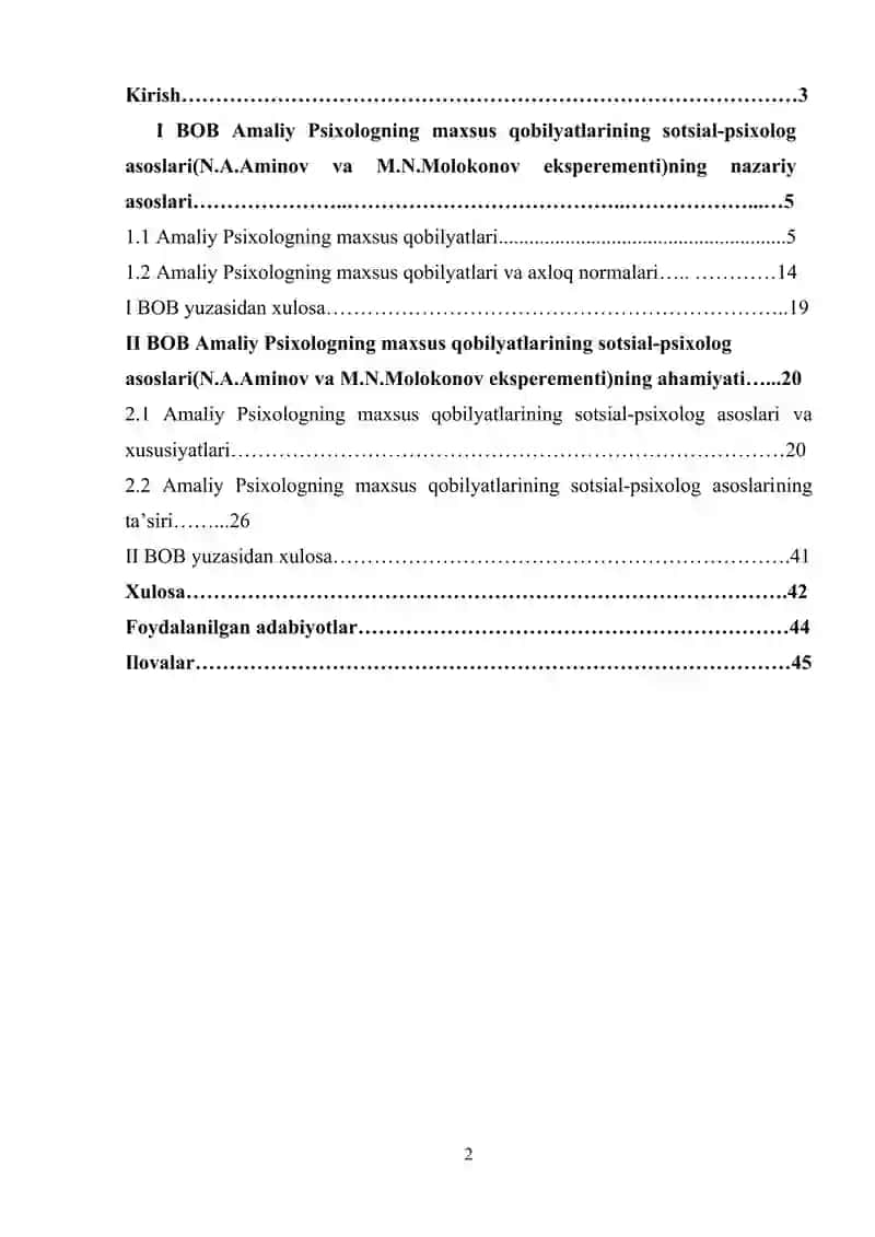 Amaliy Psixologning maxsus qobilyatlarining sotsial-psixolog asoslari(N.A.Aminov va M.N.Molokonov eksperementi) 2