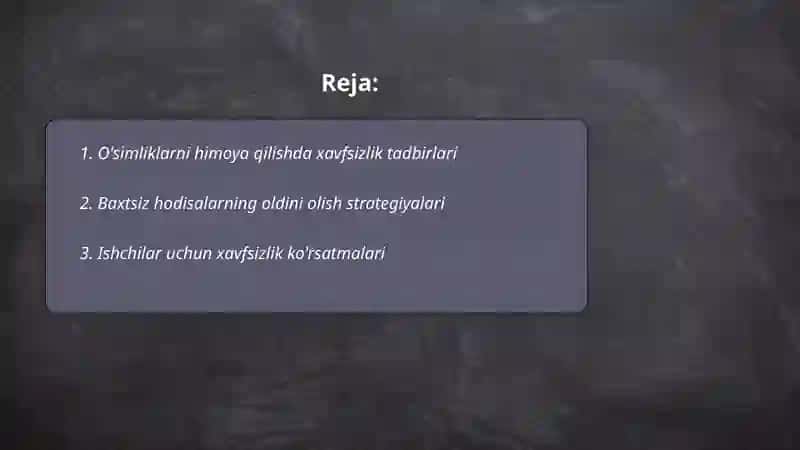 O'simliklarni himoya qilishda xavfsizlik tadbirlari 2