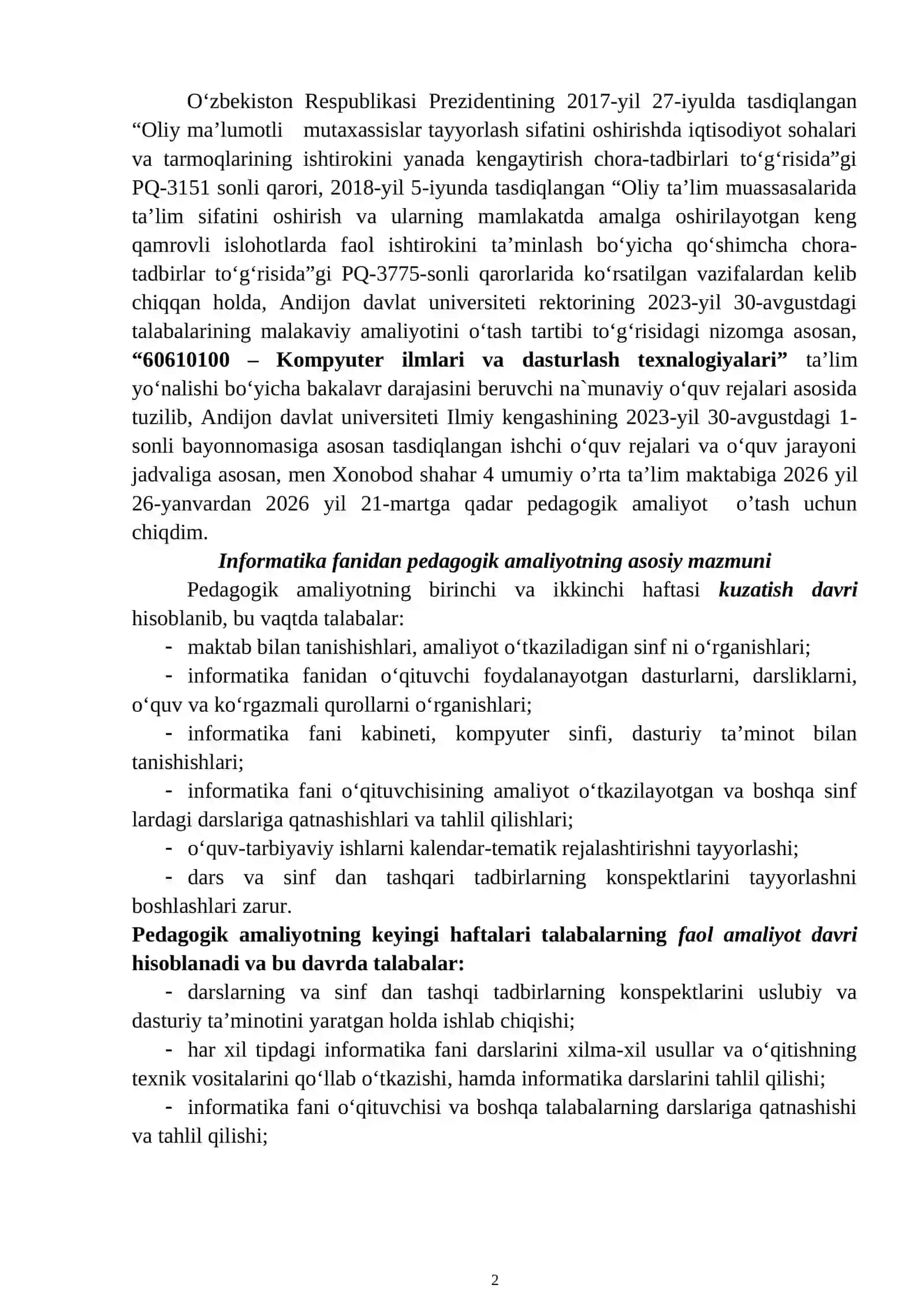 PEDAGOGIK AMALIYOT DAVRIDA YOZGAN HISOBOT DAFTARI 2