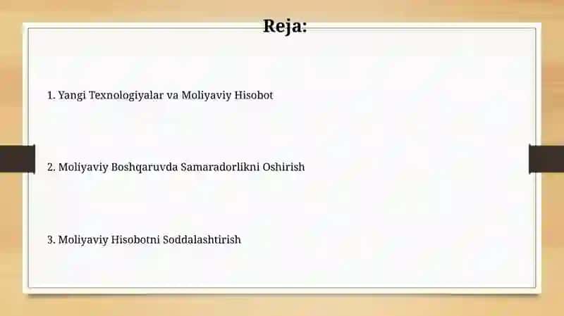 Moliyaviy menejmentda moliyaviy hisobotlarni sodalashtirish va takomilashtirish 2
