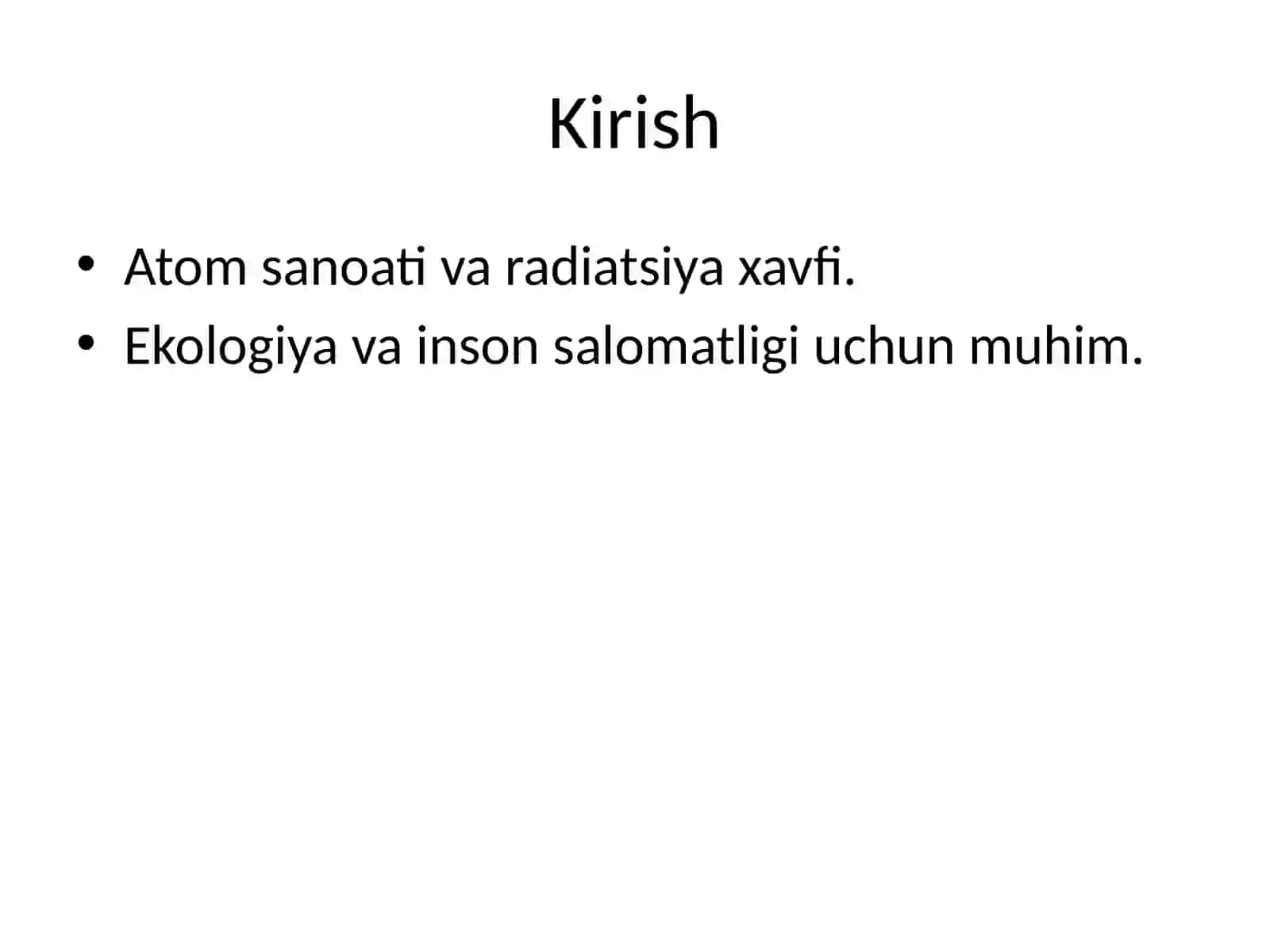 Atom sanoatida radiatsiya xavfsizligini ta'minlash 2