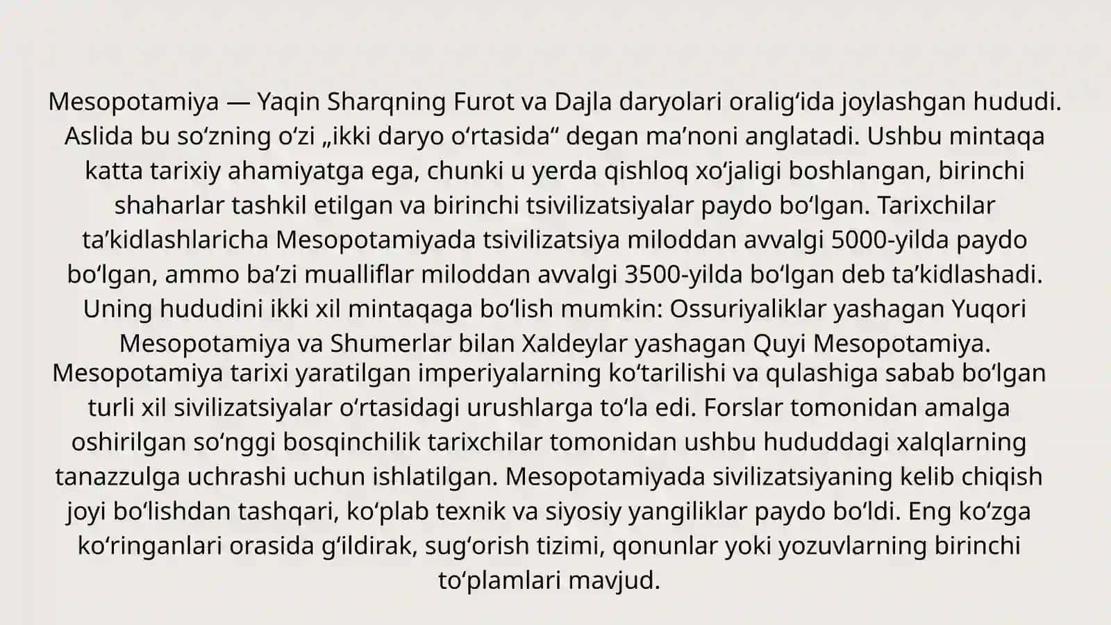 Qadimgi Mesopotamiya 2