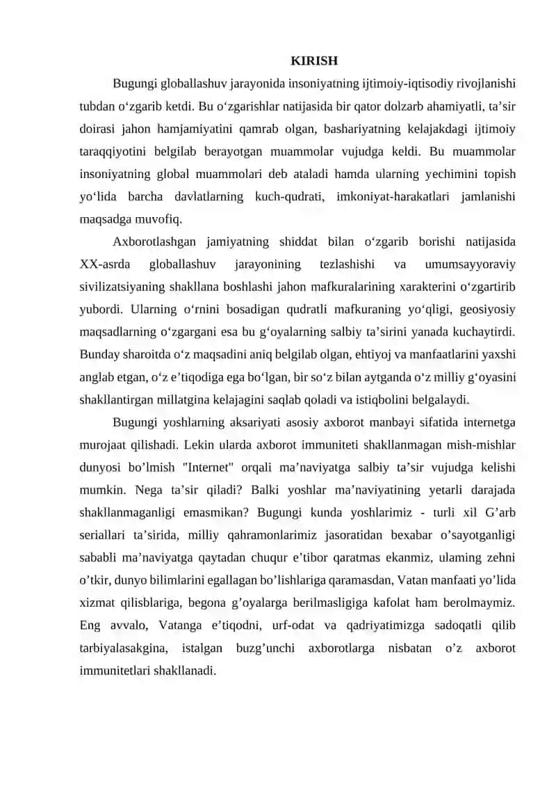 GLOBALLASHUV VA AXBOROT XURUJLARI 2