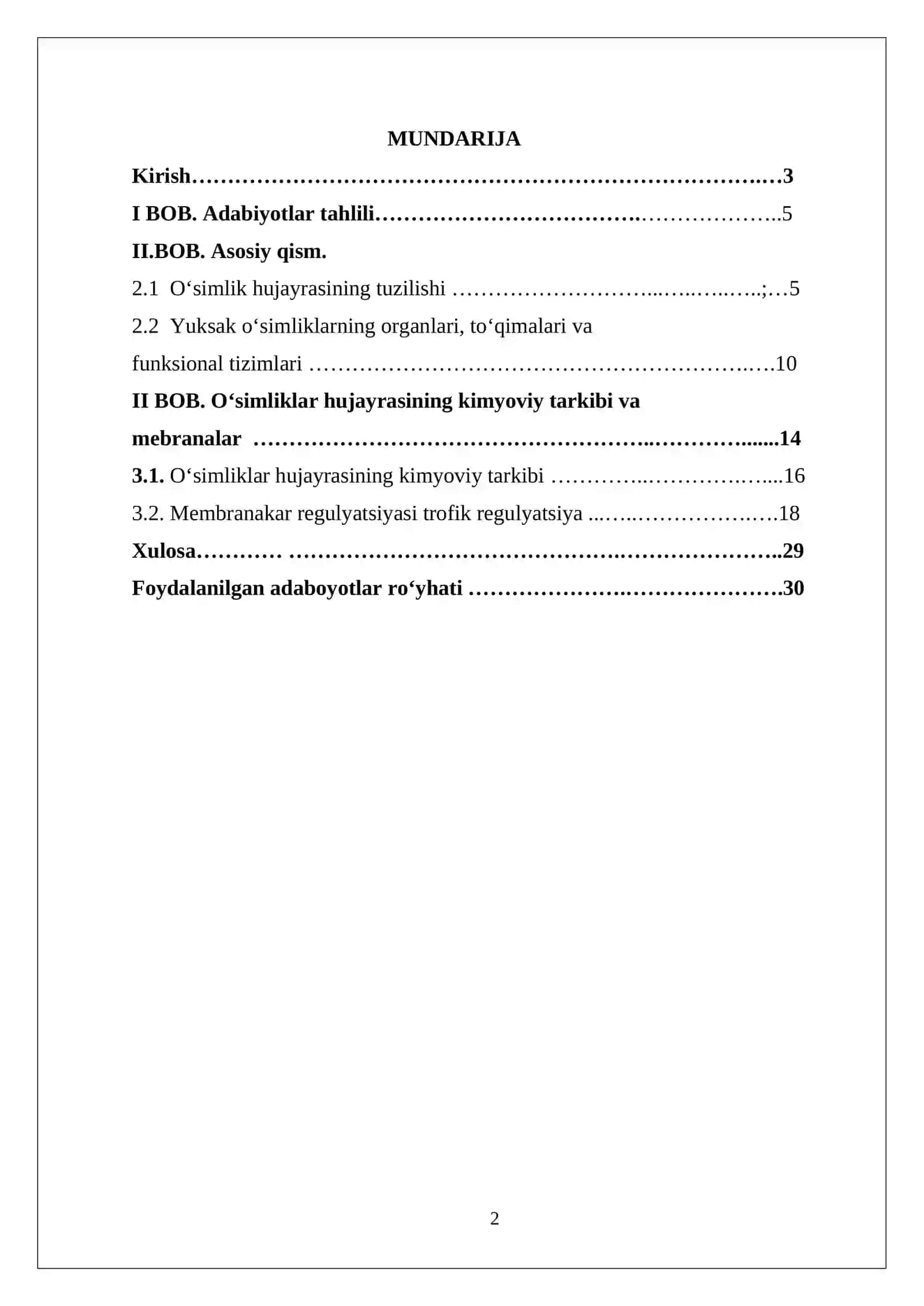 O’simlik hujayrasining tuzilishi va funksiyasi 2