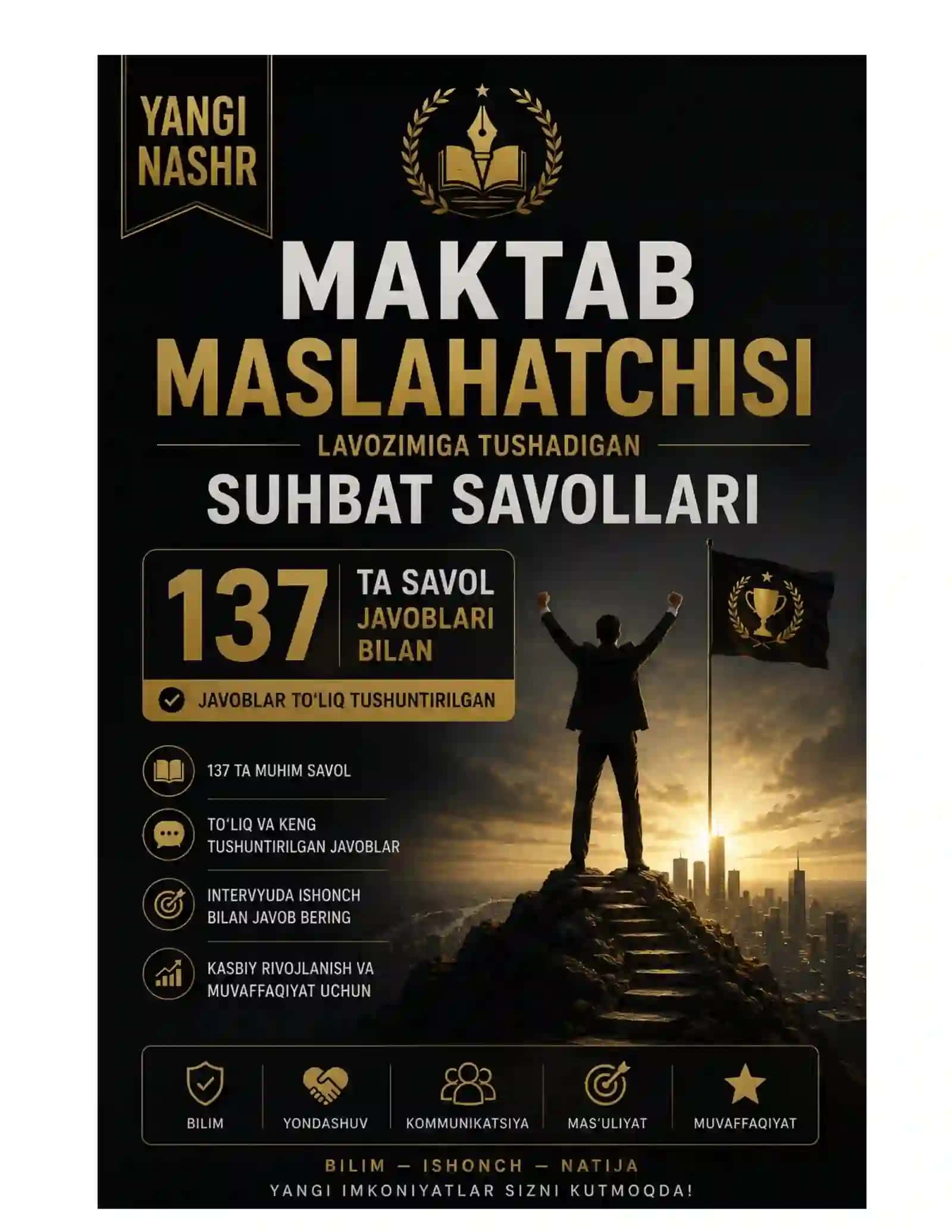 Maktab maslahatchisi lavozimiga tushadigan suhbat savollari 137 ta savollar javoblari bilan 2