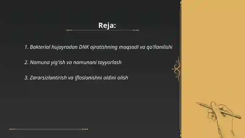 Bakterial hujayradan DNK ajratish 2
