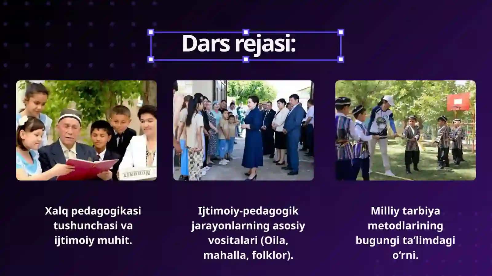 O'zbek xalq pedagogikasida ijtimoiy pedagogik jarayonlarni rivojlanishi va bugungi kundagi ahamiyati 2