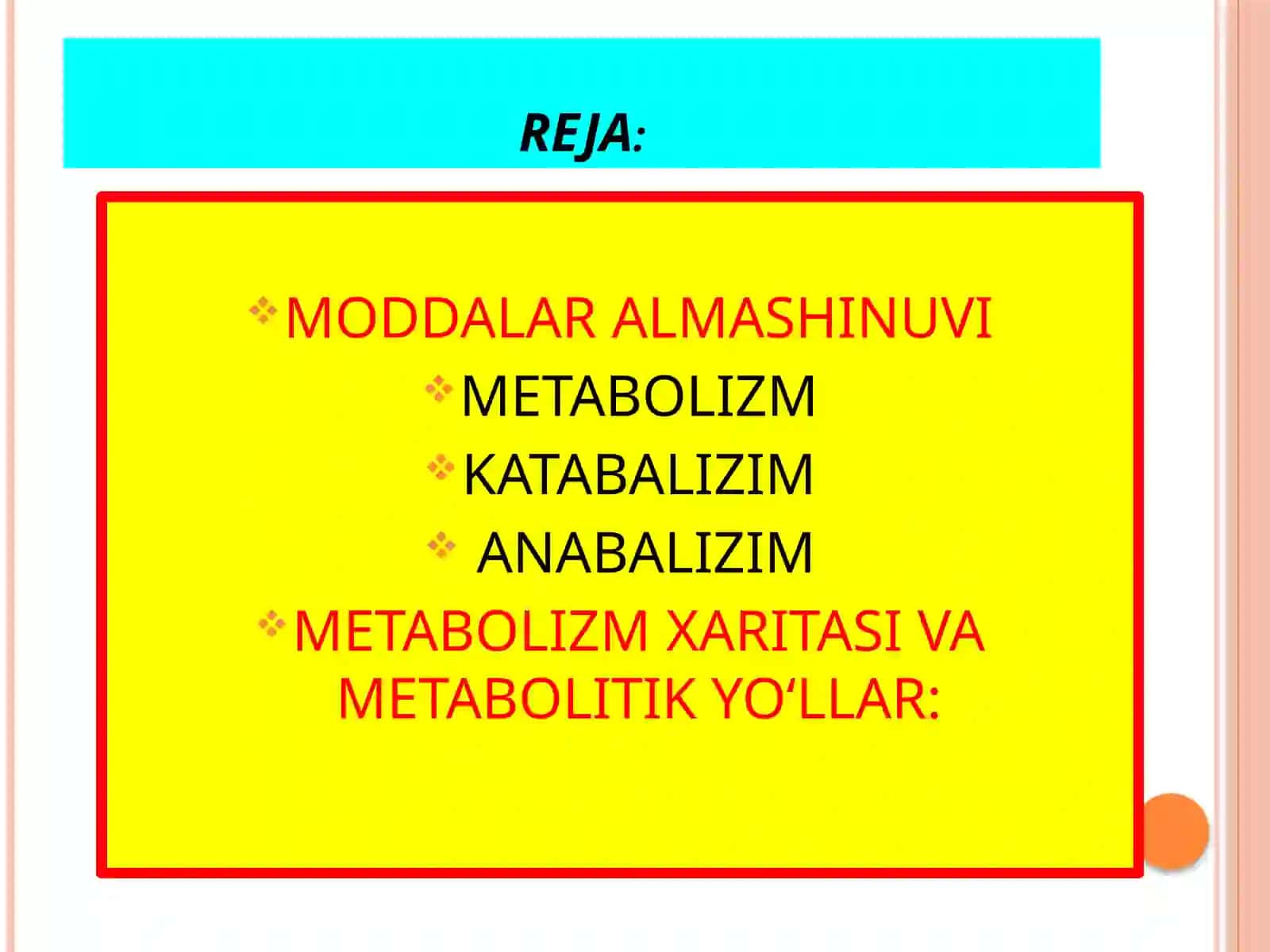 Metabolizm jarayonida energiya hosil boliwi va sarflanishi 2