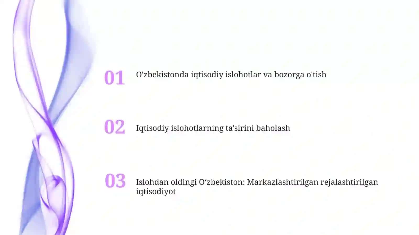 Oʻzbekistonda iqtisodiy islohotlar va bozorga o'tish 2