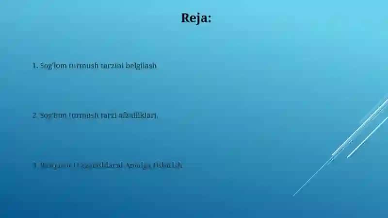 Sog’lom turmush turmush tarzi va uning salomatlikni shakllantirishdagi ahamiyati 2