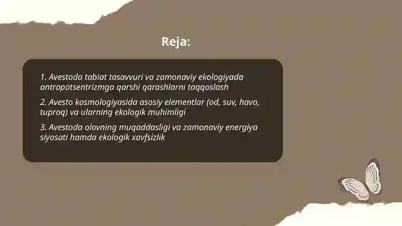 Avesto" dagi tabiiyat tasavvurlari va zamonaviy ekologik tajribalarni qiyosiy tahlil qilish 2
