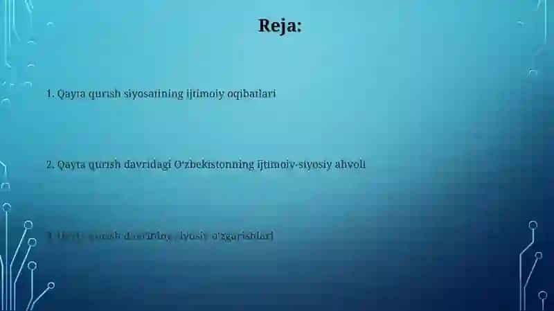 Qayta qurish siyosati va ijtimoiy-siyosiy vaziyat 2