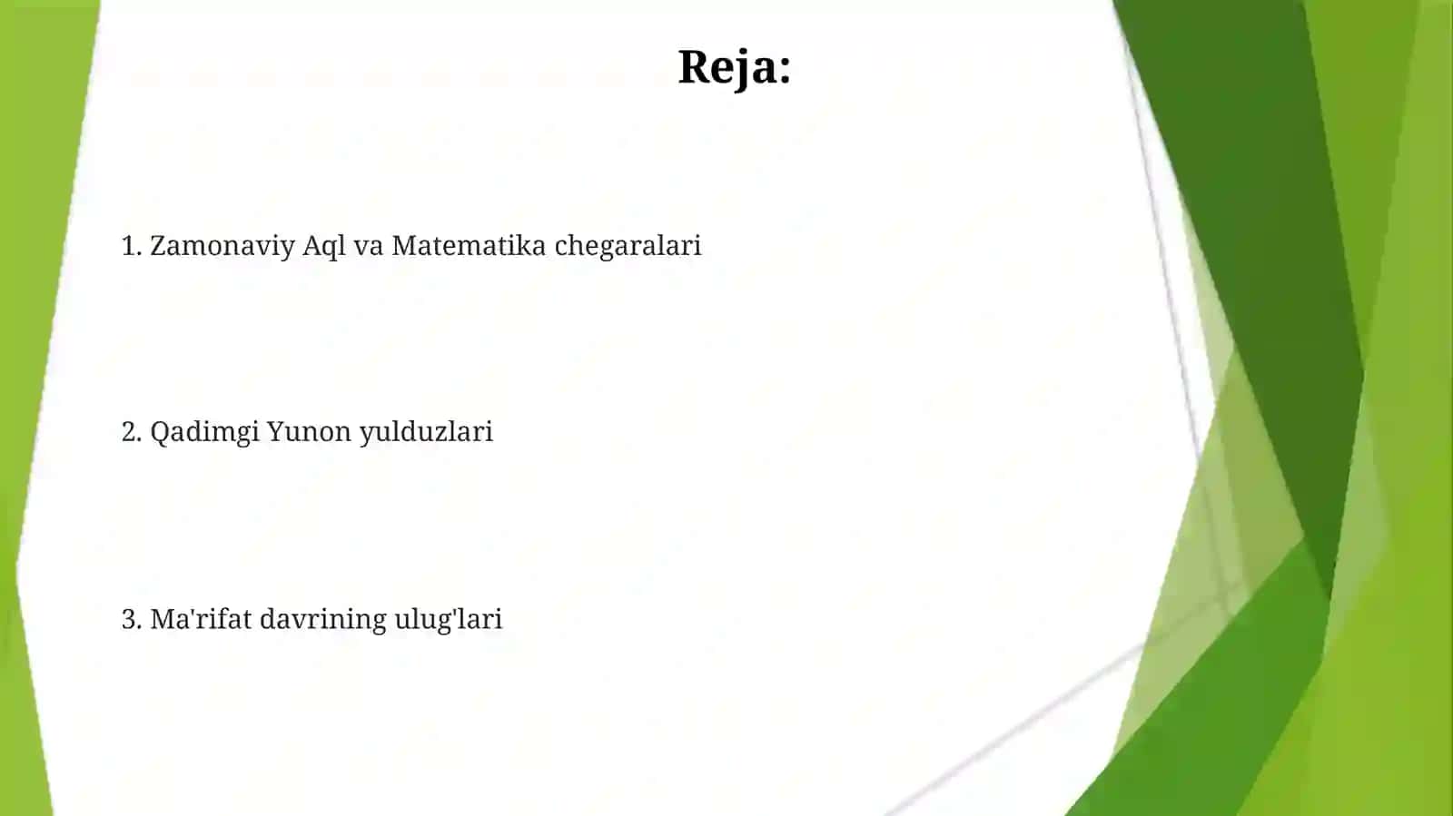 Zamonaviy Aql va Matematika chegaralari 2