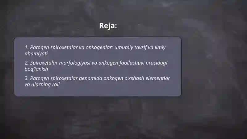 Patogen spiroxetalar va onkogenlar 2