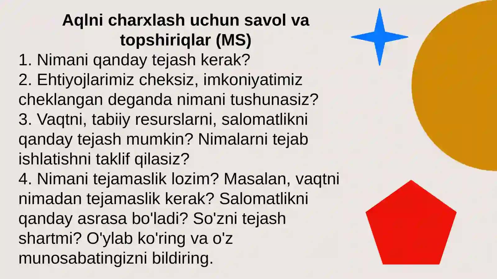8-sinf Tarbiya fanidan Tejamkorlik yaxshi fazilat dars taqdimoti 2