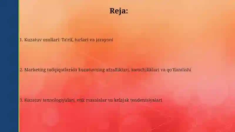 Marketing tadqiqotlarida kuzatuv usullari 2