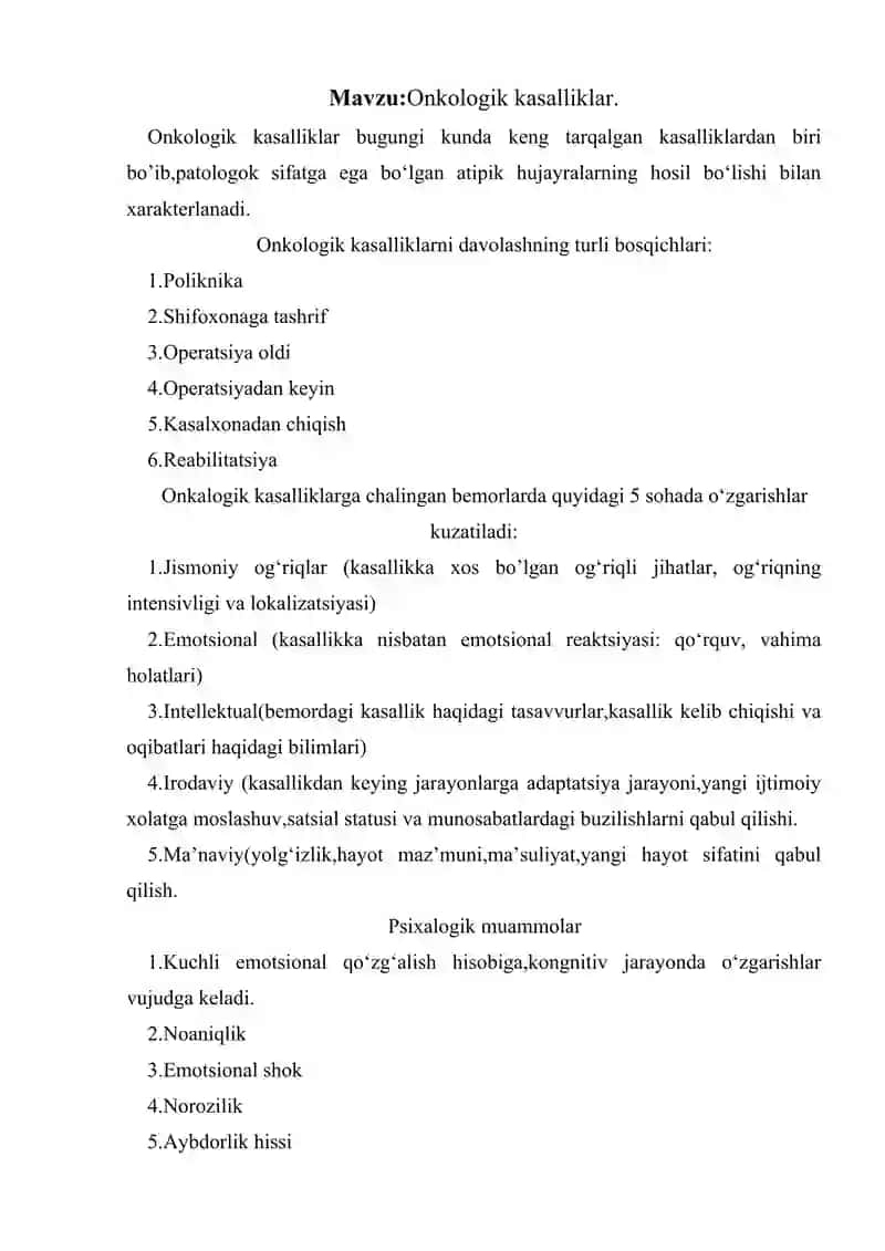 Onkologik kasalliklar 2