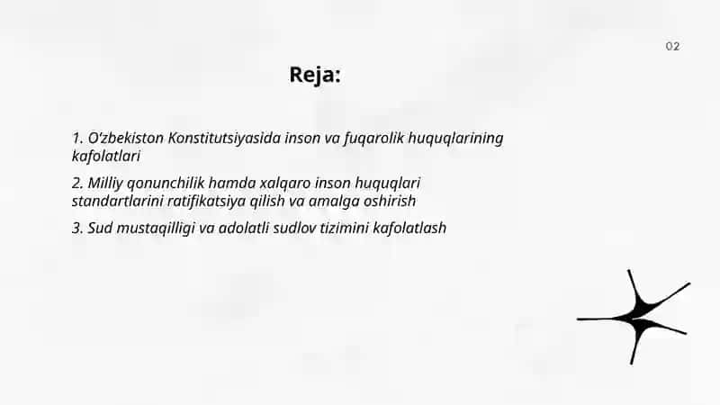 Oʻzbekistonda inson huquq va erkinliklari kafolatining yaratilishi 2