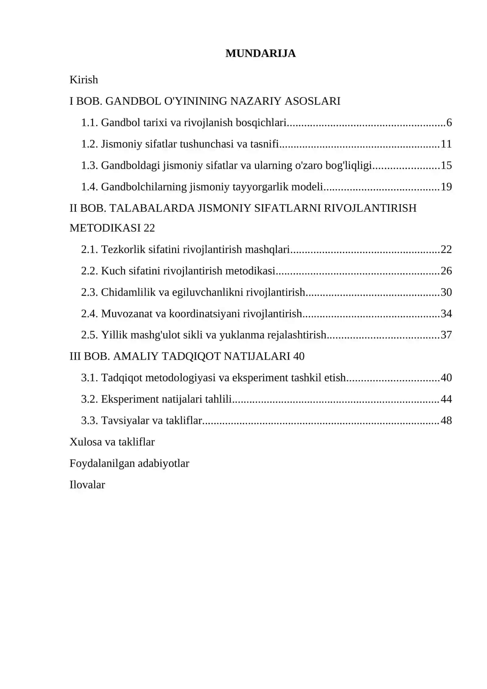 "Gandbol orqali talabalarda jismoniy sifatlarni rivojlantirish metodikasi" 2