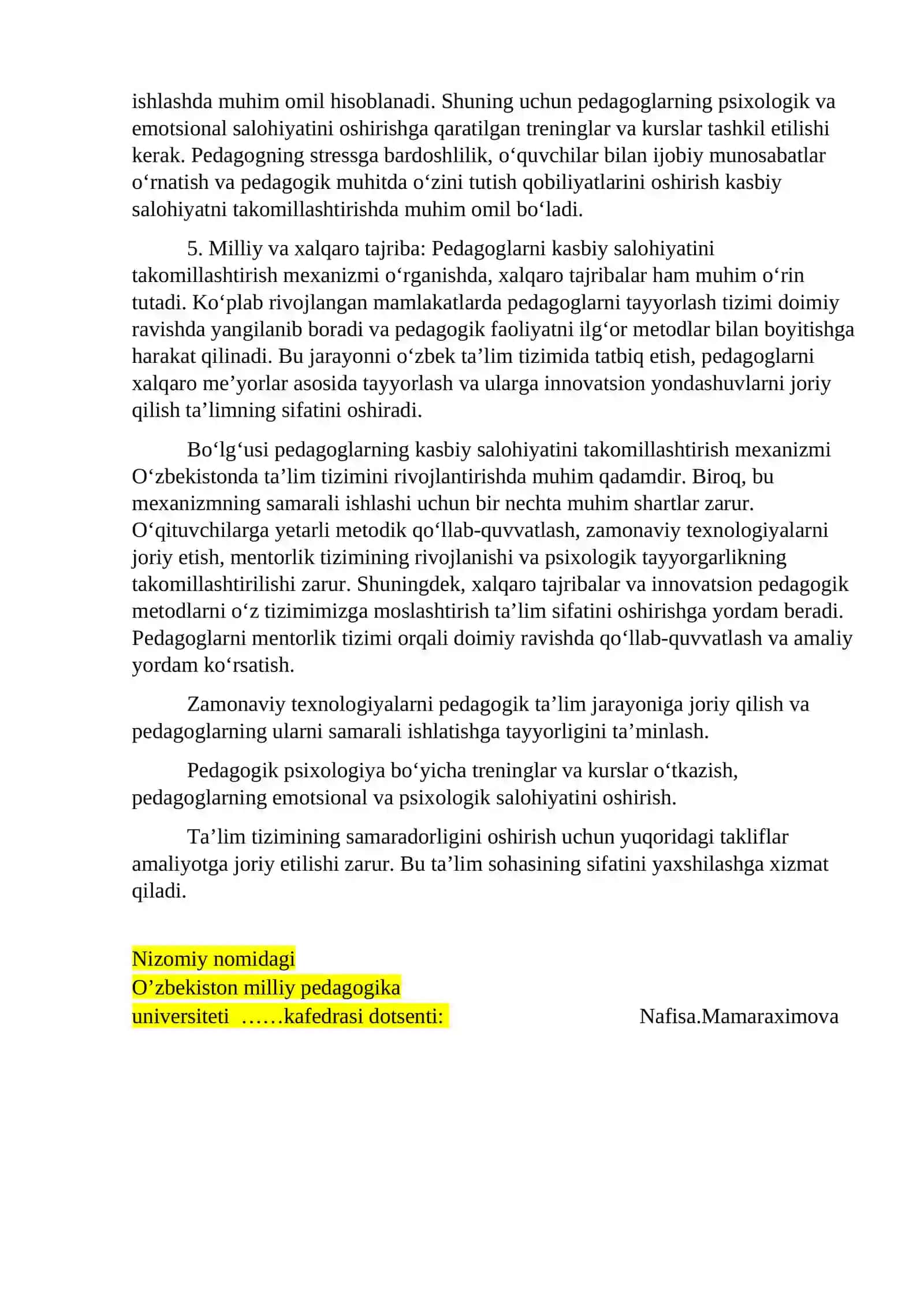 Bo‘lg‘usi pedagoglarning kasbiy salohiyatini takomillashtirish mexanizmi 2