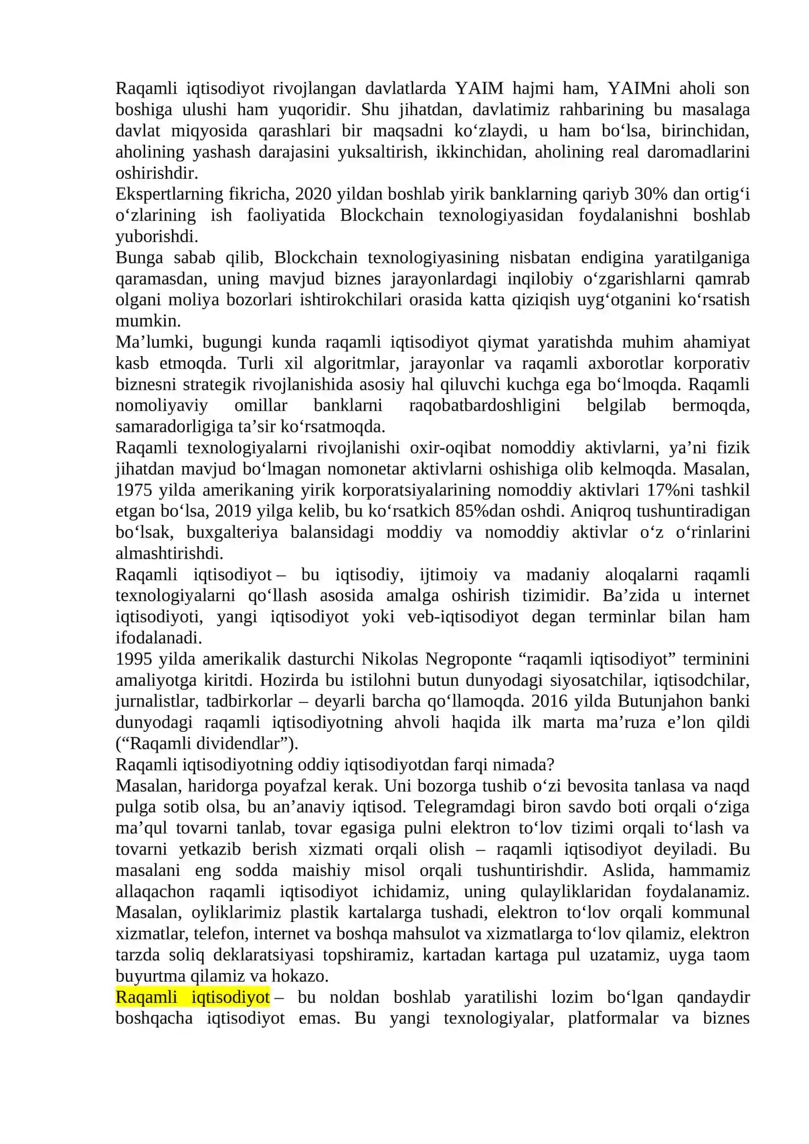 O‘zbekistonda raqamli moliyani rivojlantirish va kripto-birjalar faoliyatini tashkil etish masalalari 2