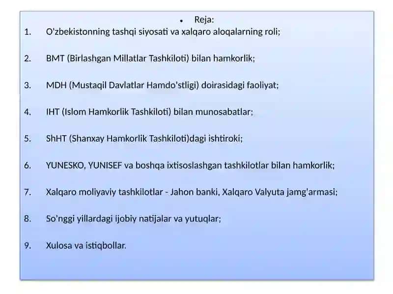 Xalqaro Tashkilotlar 2