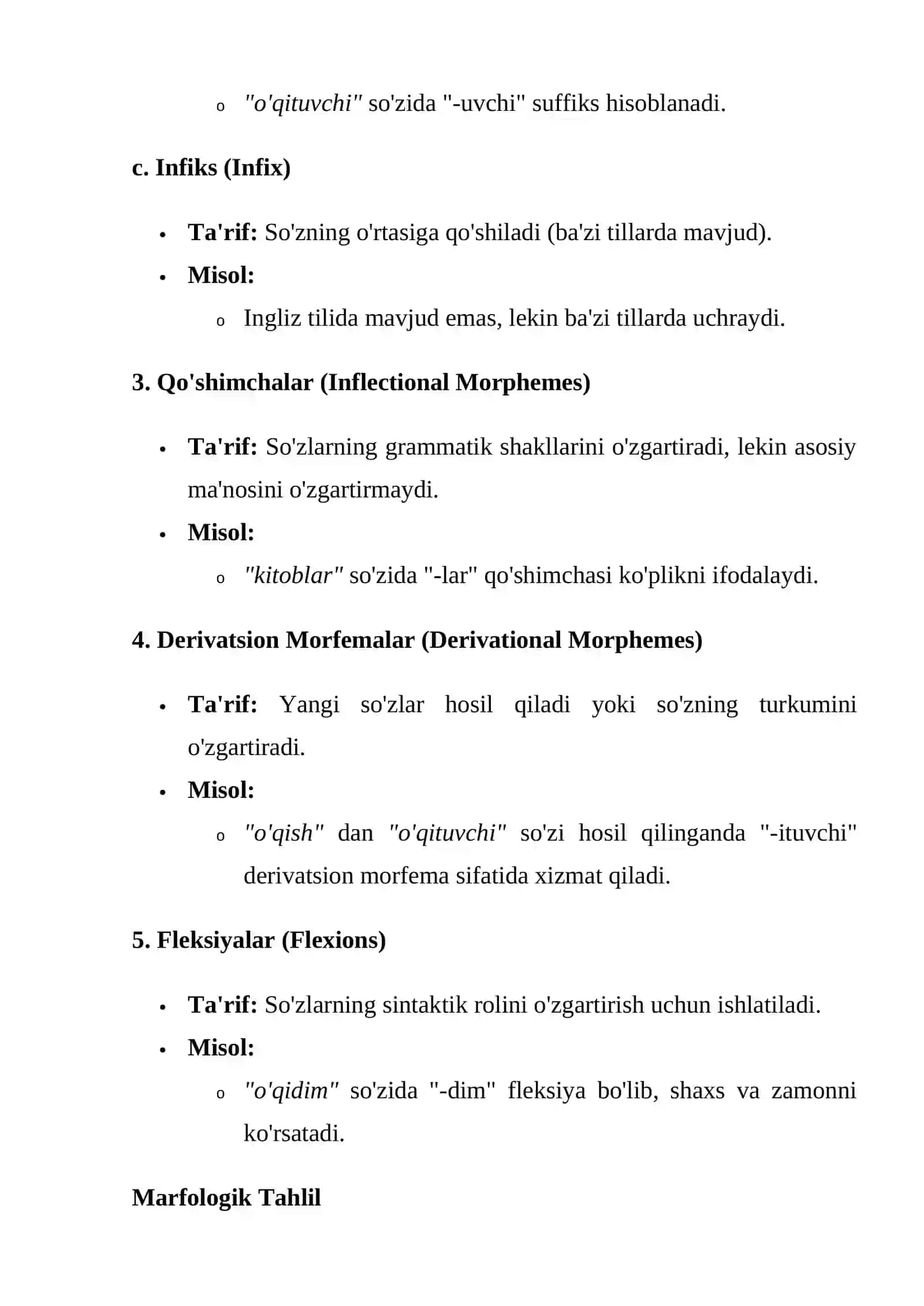 Marfologik elemitlar haqida 2