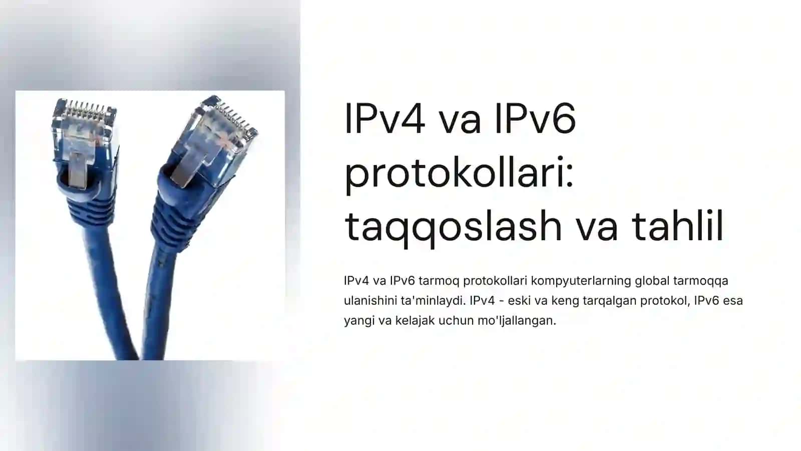 IPv4 va IPv6 protokollari: taqqoslash va tahlil 2
