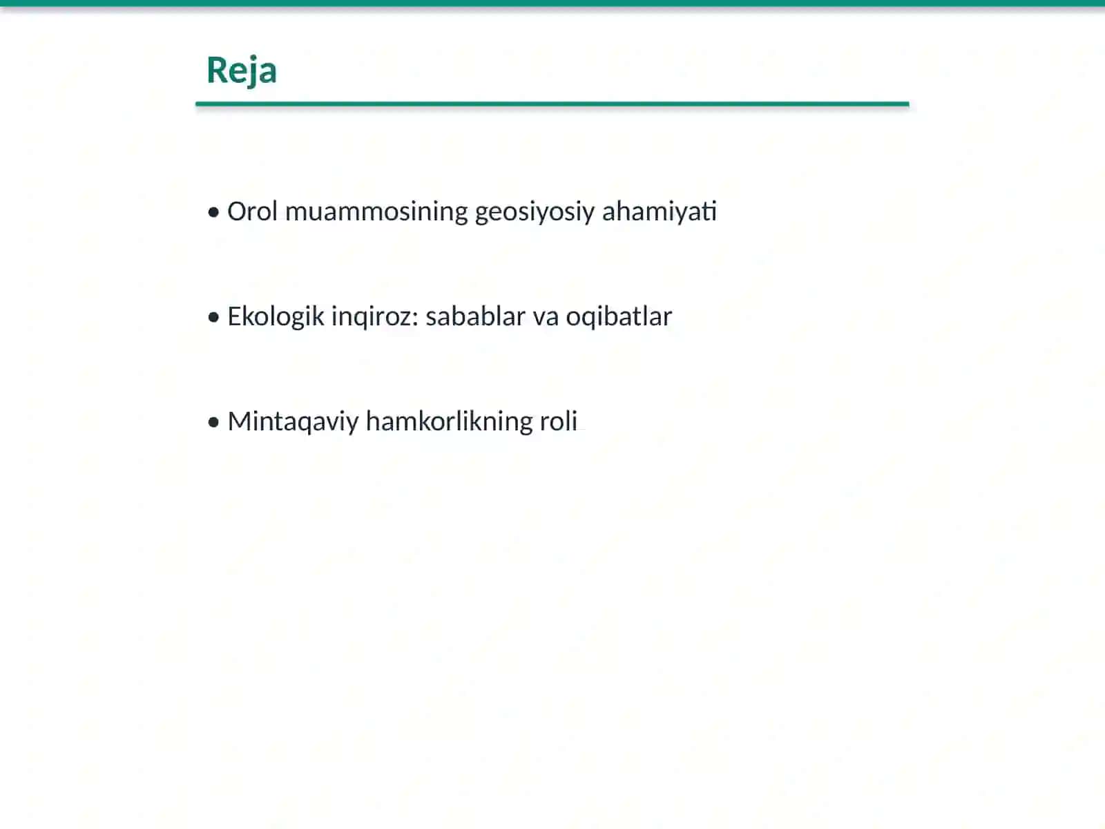 Orol muammosini oldini olish masalalaridagi hamkorliklar 2