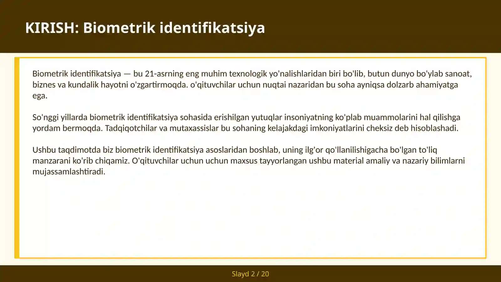 BIOMETRIK IDENTIFIKATSIYA 2