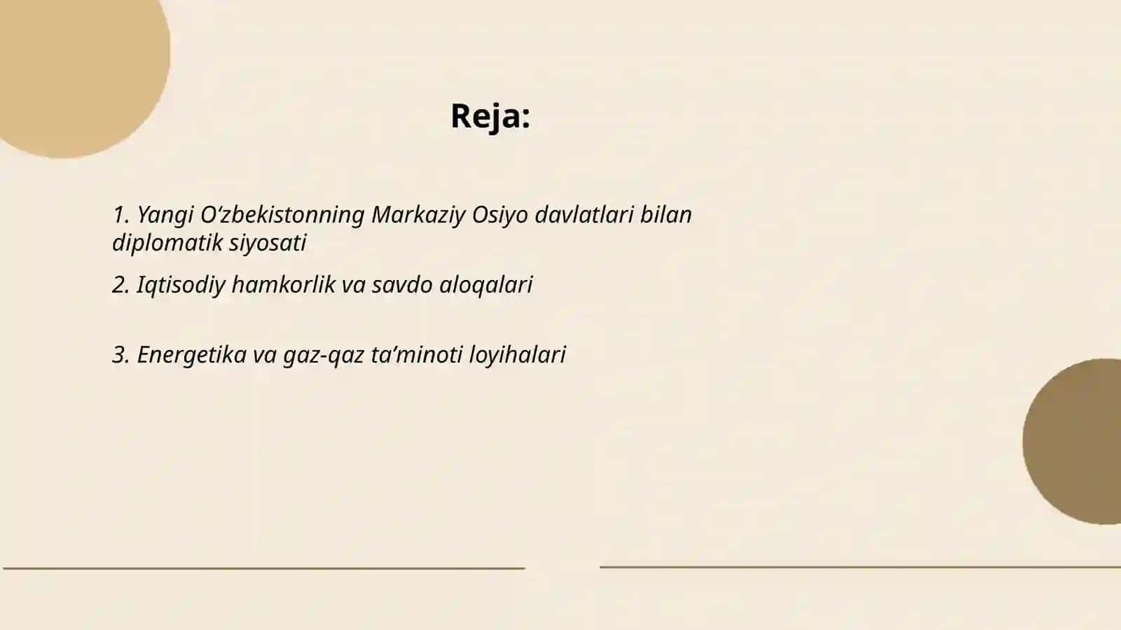 Yangi Oʻzbekiston va Markaziy Osiyo davlatlari munosabatlari 2
