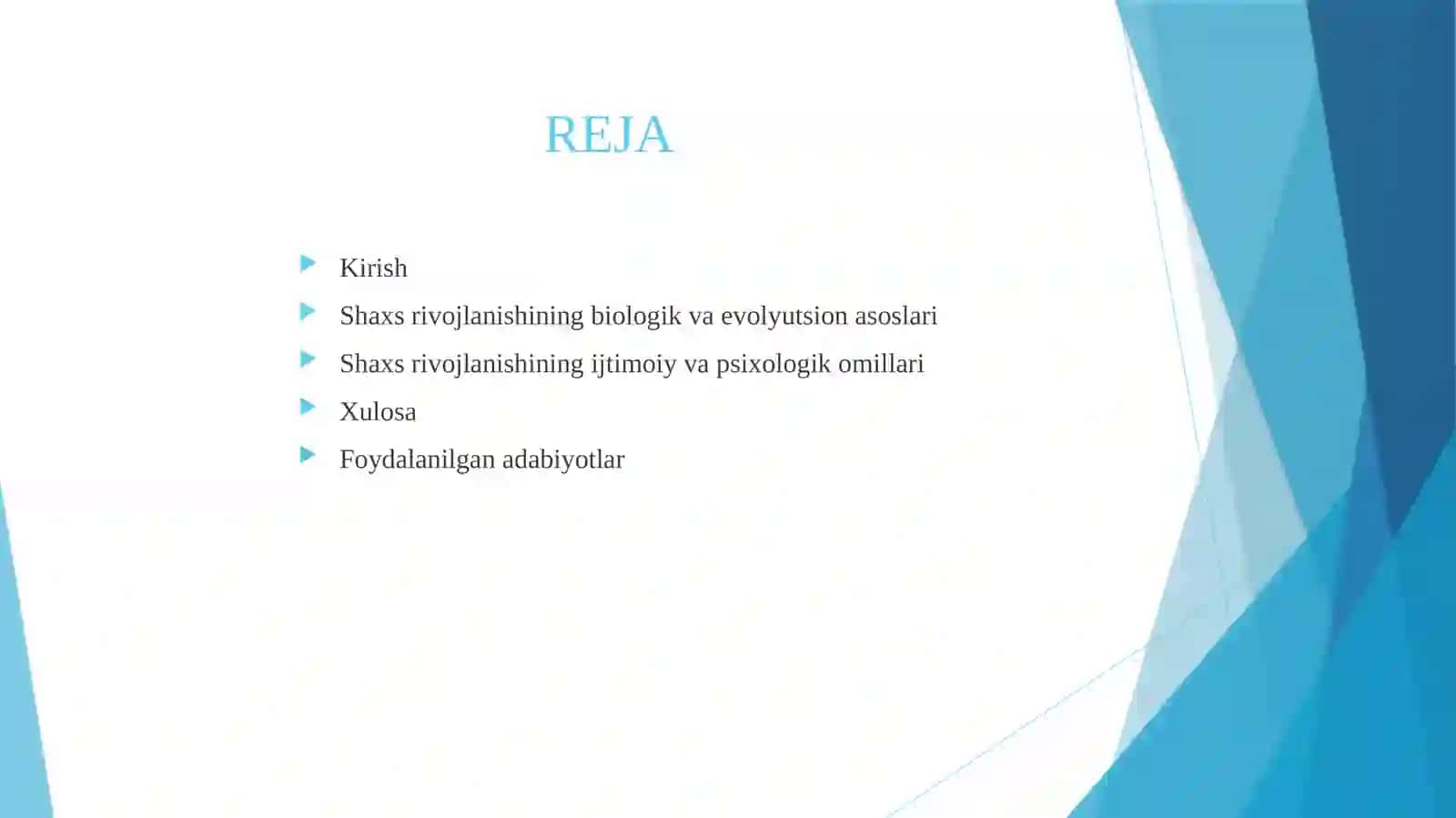 SHAXSNING EVOLYUTSION JIHATDAN RIVOJLANISHI 2