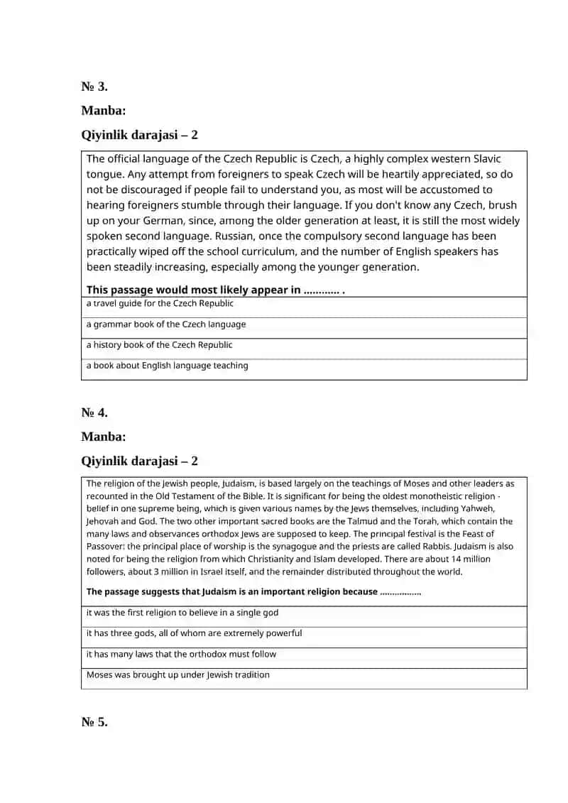 READING COMPREHENTION PASSAGES 2