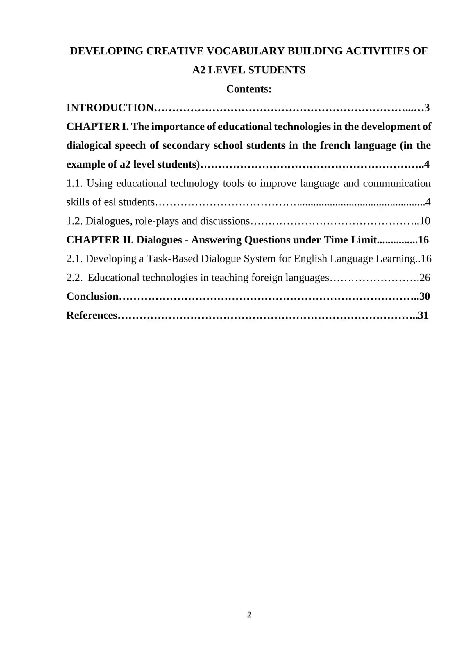 DEVELOPING CREATIVE VOCABULARY BUILDING ACTIVITIES OF A2 LEVEL STUDENTS 2