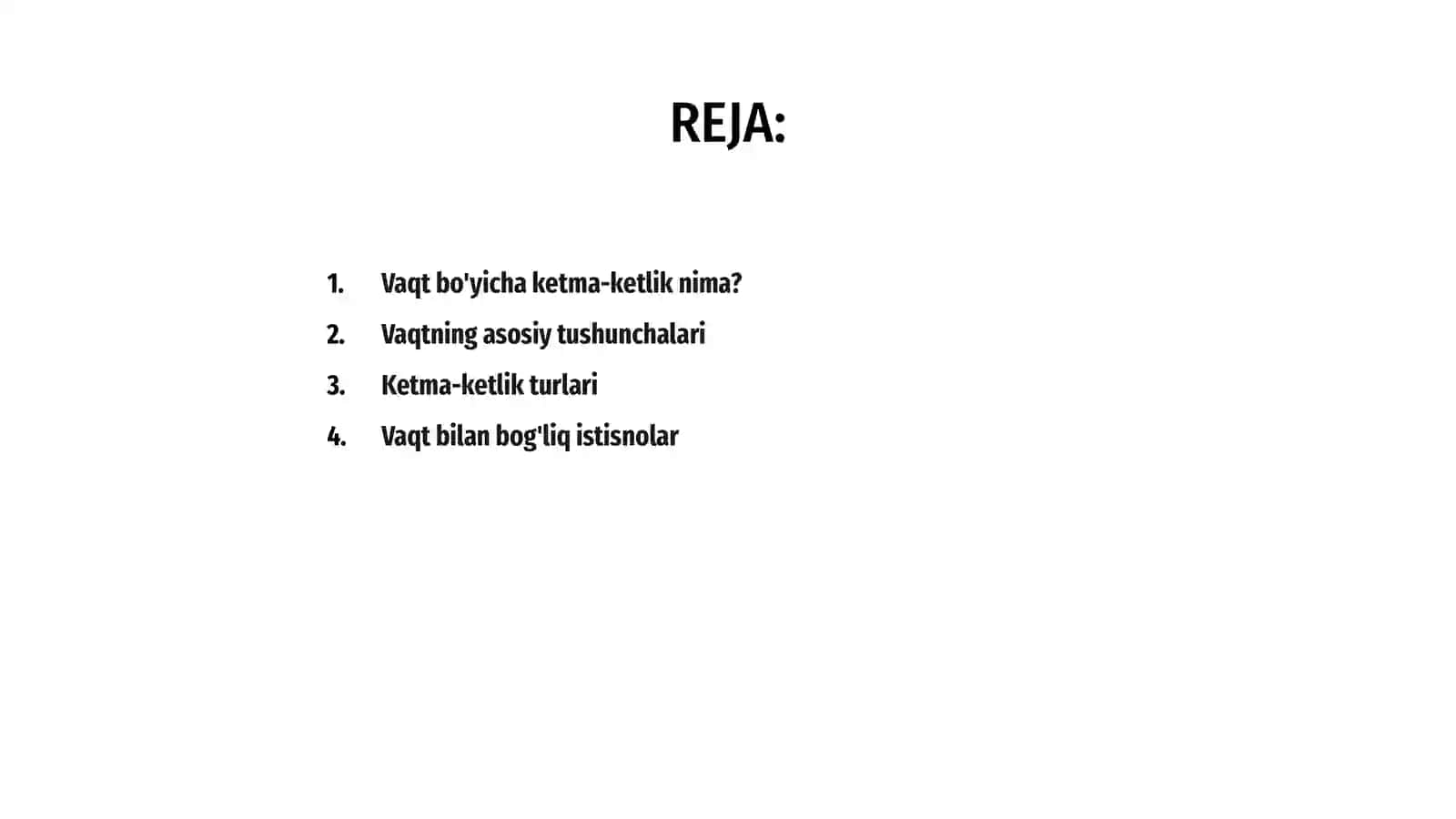 Vaqt bo'yicha ketma ketlik 2
