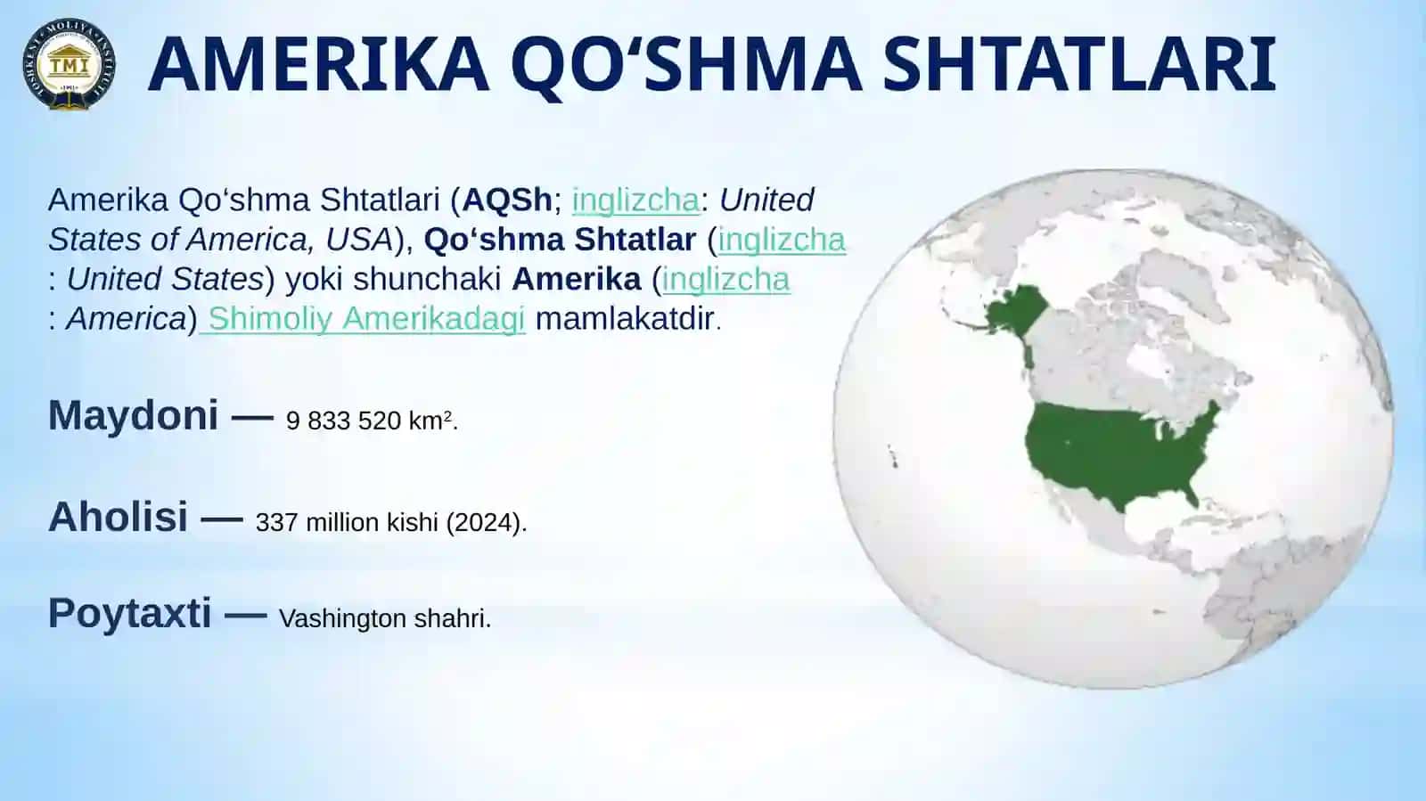 AMERIKA QO‘SHMA SHTATLARI 2