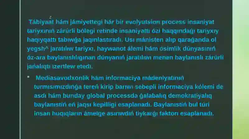 Mediasawatlılıq hám informaciyamádeniyatı 2