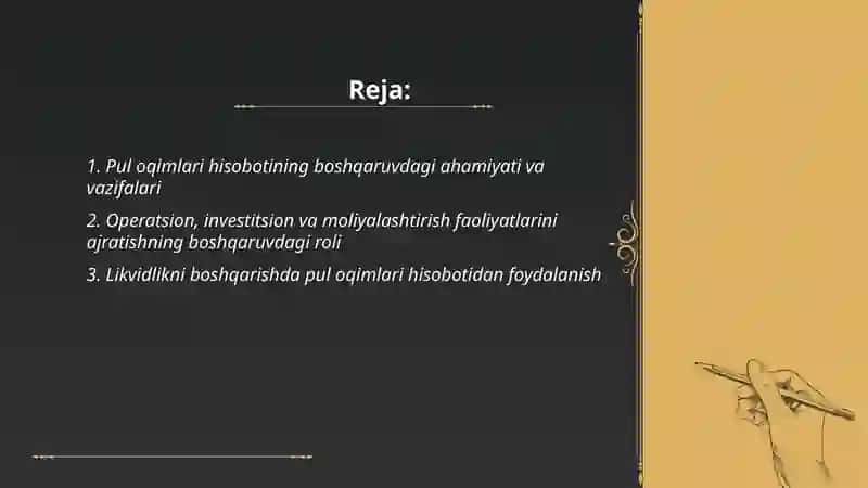 Pul oqimlari hisobotining boshqaruvdagi roli 2