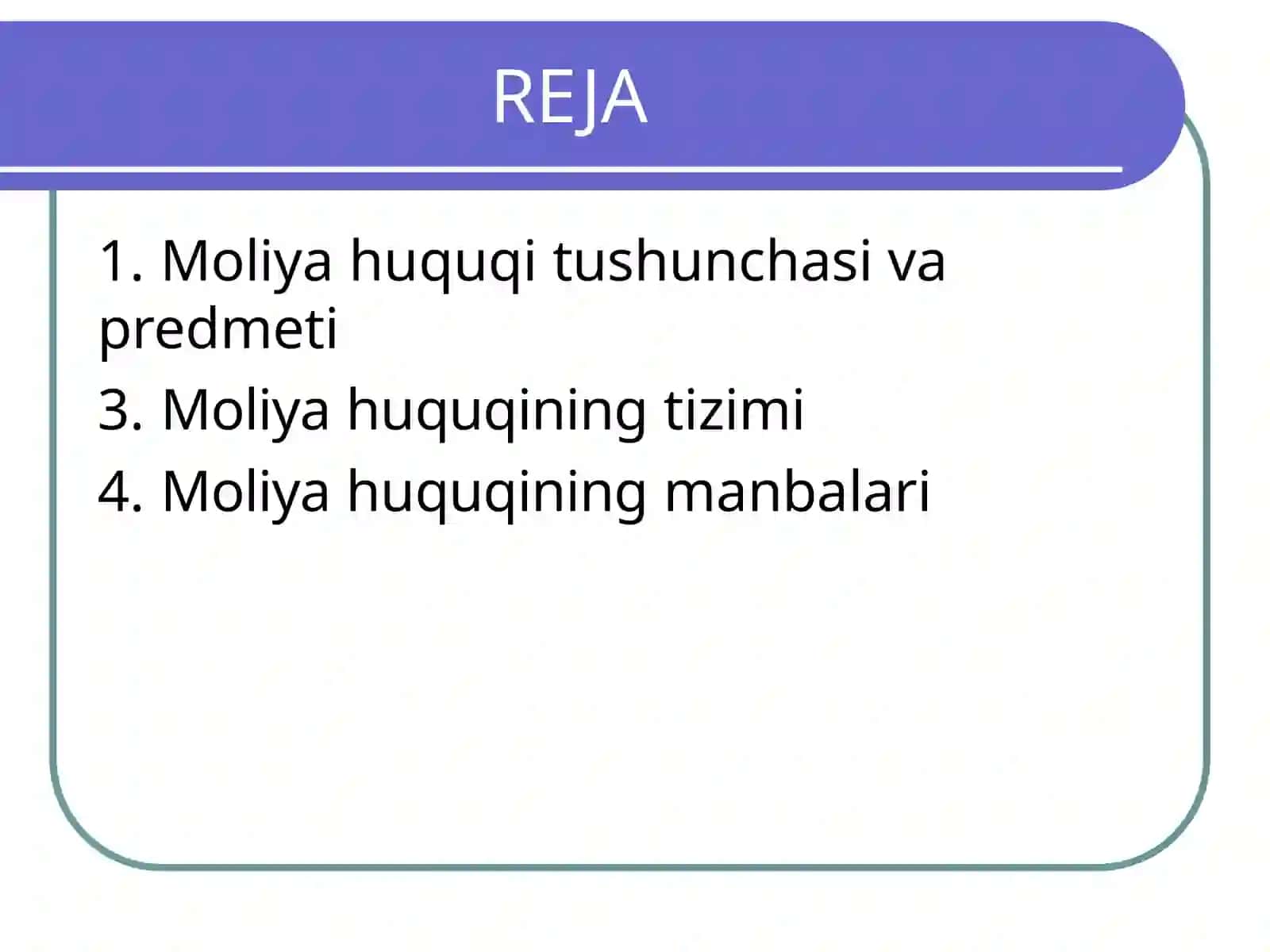 Moliyahuquqi huquq tarmoqchisifatida 2