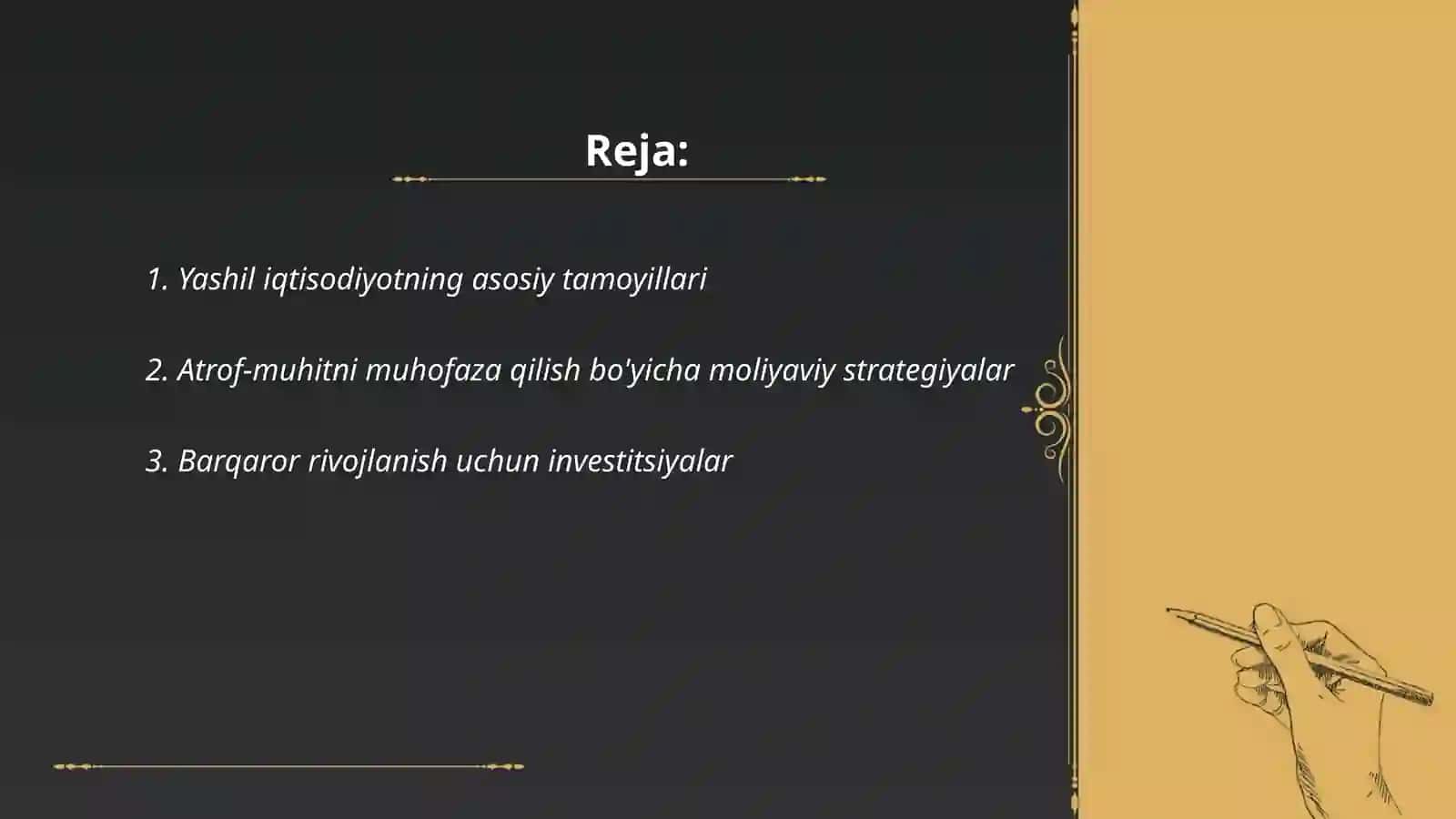 Yashil iqtisodiyotda otish jarayonini moliyalashtirish 2