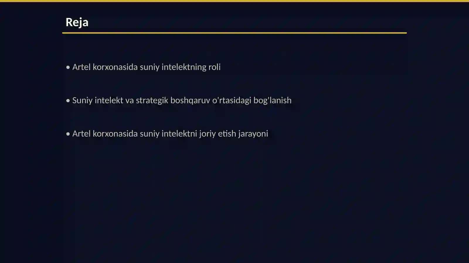 Artel korxonasida suniy intelektni joriy etish sharoitida strategik boshqaruv 2