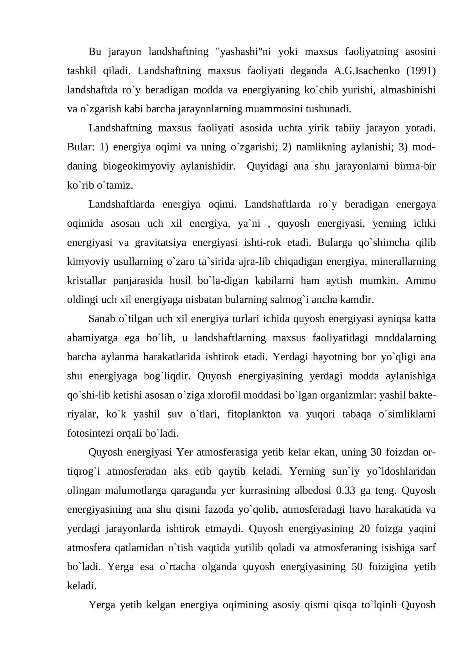 Landshaftlarda energiya oqimi va namlikning aylanma harakati 2