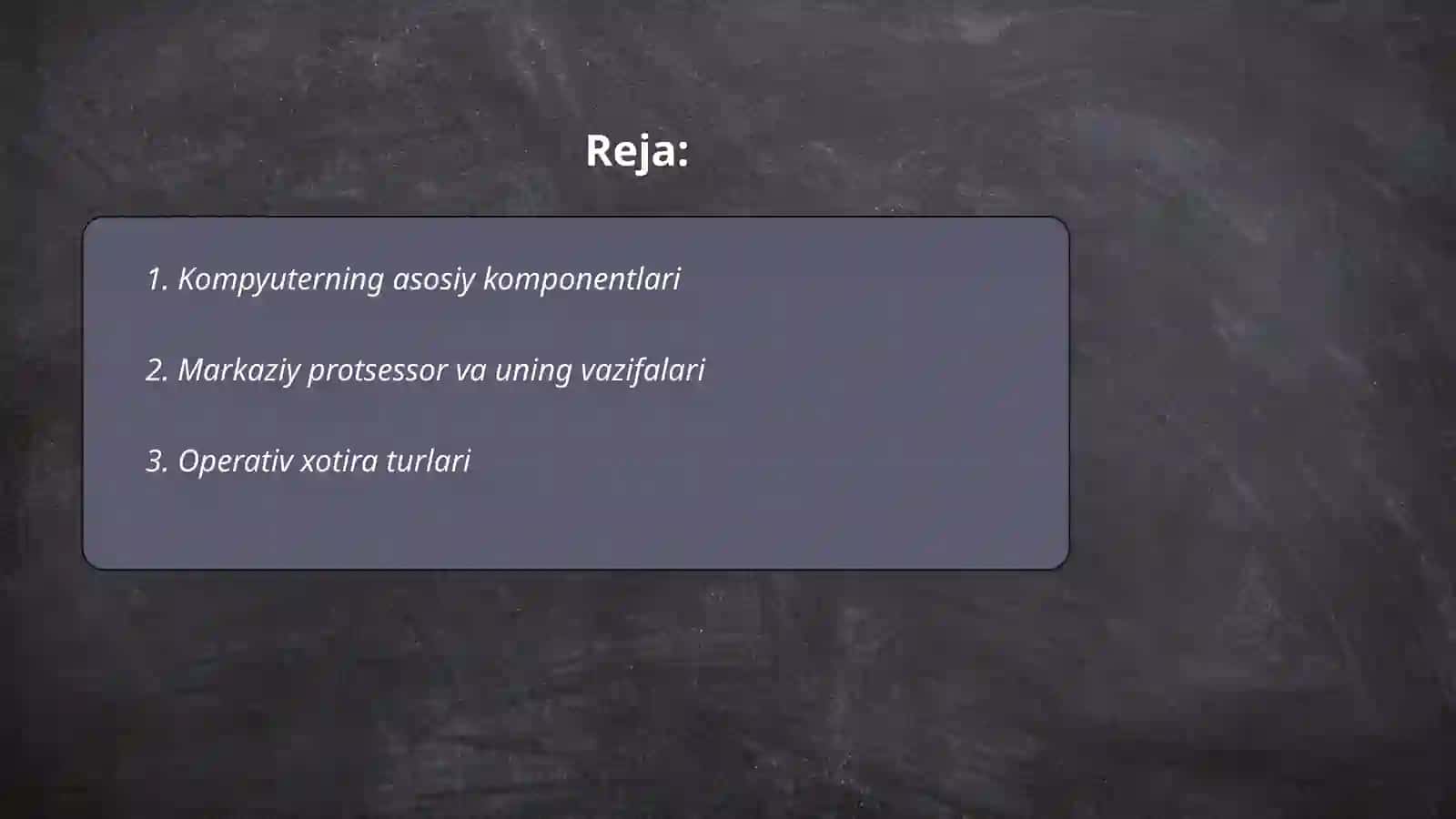 Kompyuterni tashkil etilishi tamoyillari va klassifikatsiyasi 2