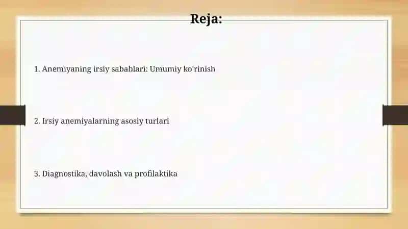 Irsiy nuqsonlarning anemiya rivojlanishiga ta'siri 2