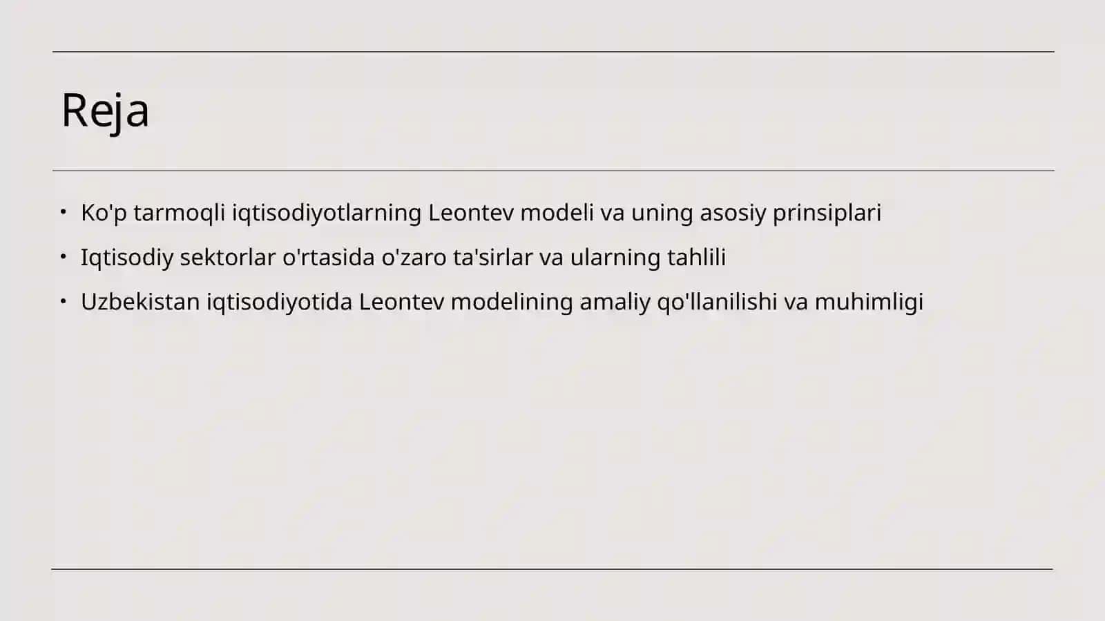 Leontev modeli 2