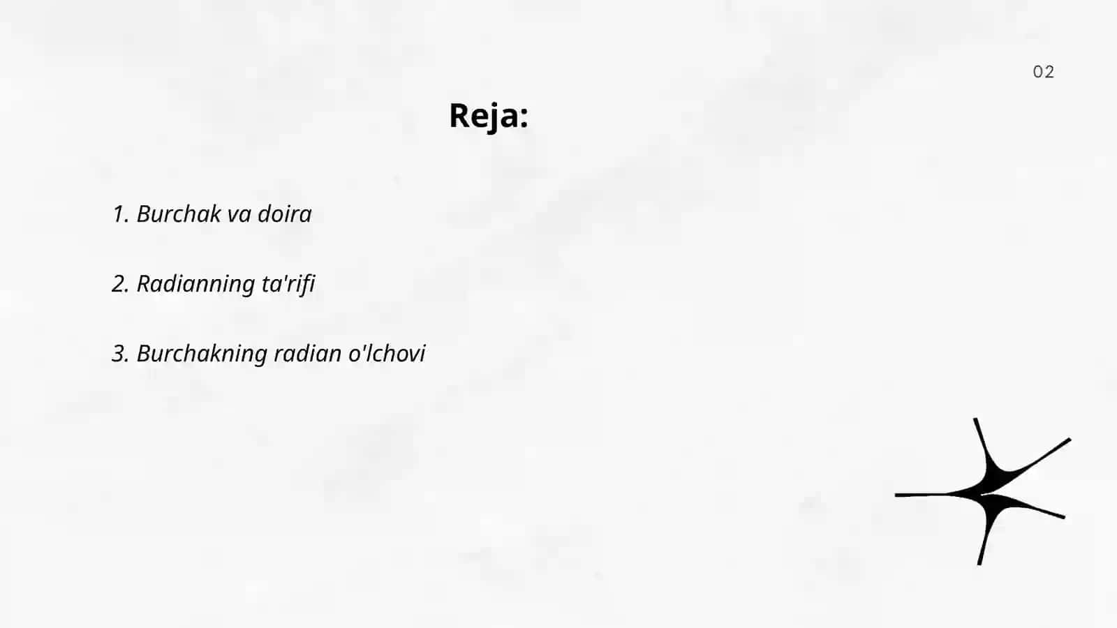 Burchakning radian o’lchovi 2
