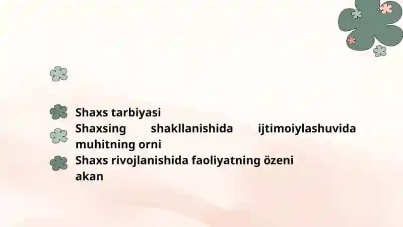 Shaxs tarbiyasi 2