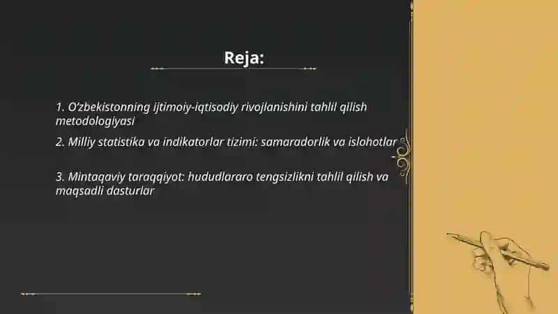 Oʻzbekiston social-iqtisodiy taraqqiyotini tahlil qilish va maqsadli tashkillashtirish mexanizmi 2