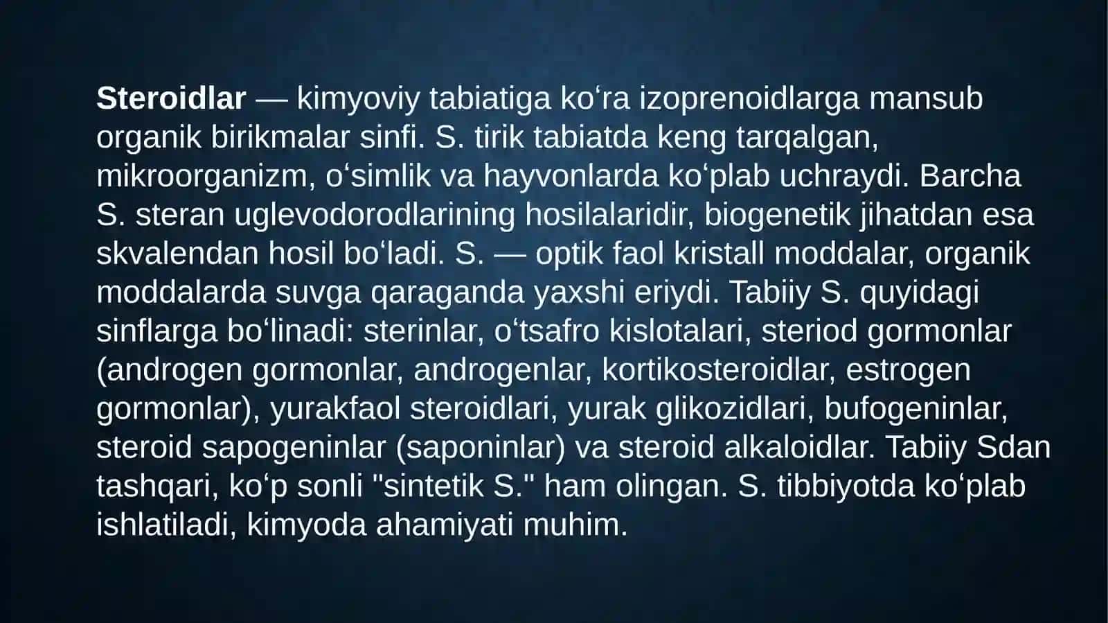 Steroidlar va terpenlar stereokimyoviy usullari 2